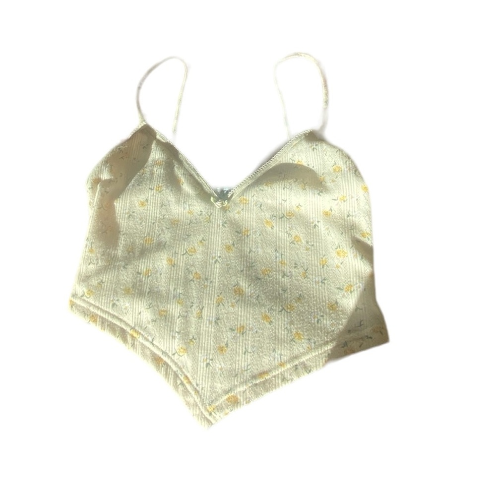 TIGER MIST YELLOW FLORAL CROP TOP